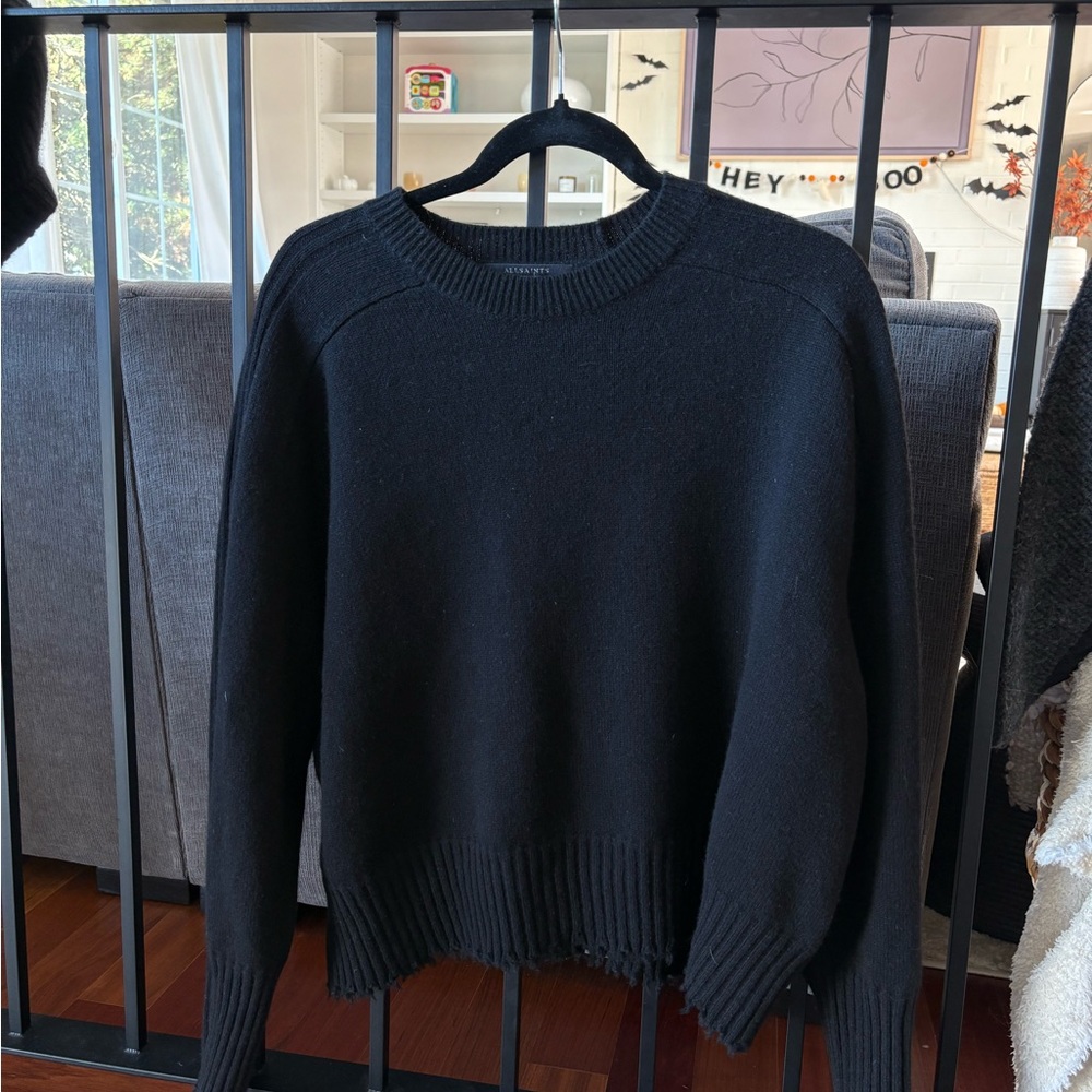 All Saints Black Cashmere/Wool Sweater